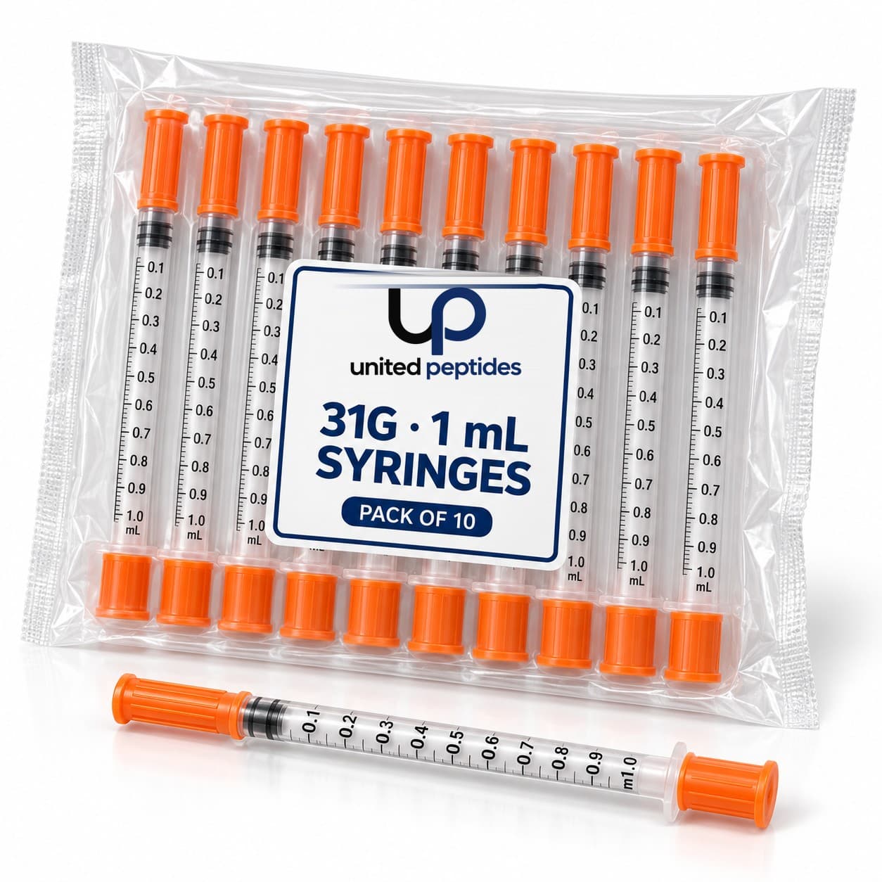 31G Insulin Syringe 1 mL — Pack of 10 — United Peptides